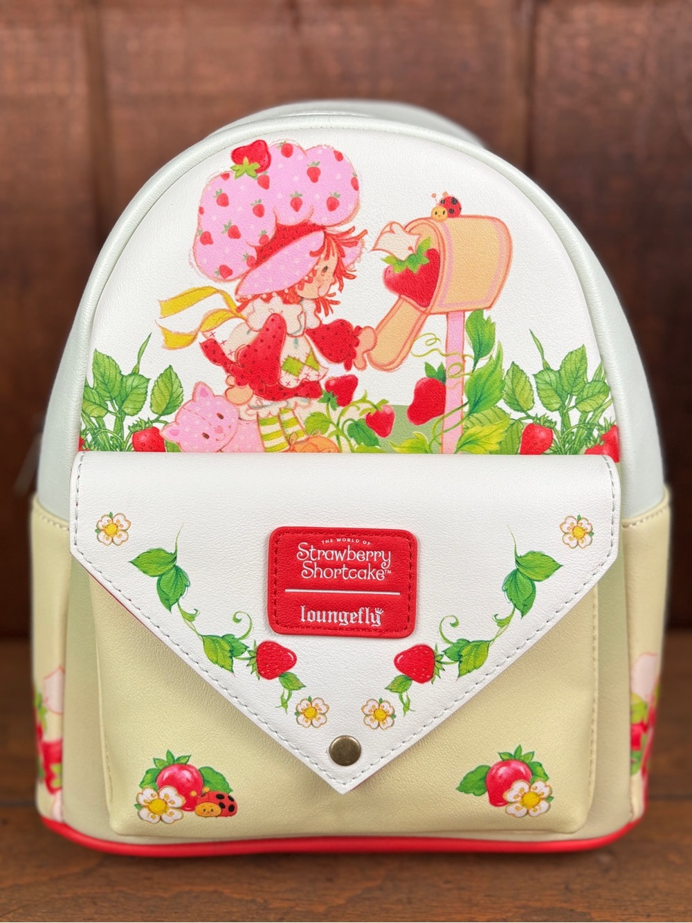 Loungefly x Strawberry Shortcake Cream & Pink Mini Backpack